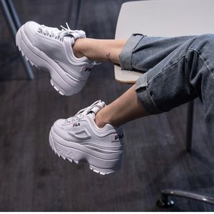 Womens Fila Disruptor Platform Wedge Athletic Shoe